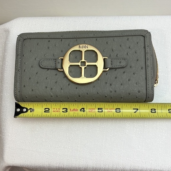 Iman wallet, gray, multiple compartments, 100% polyurethane - Picture 6 of 7